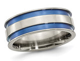 Titanuim Blue Adonized Double Grove 8.5m Band Ring